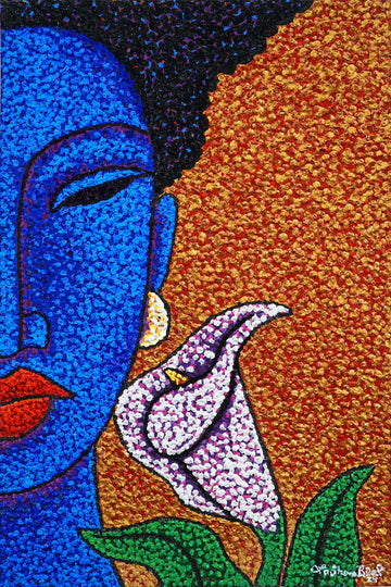 Her Flower #2 Acrylic Paint on Board Art Original