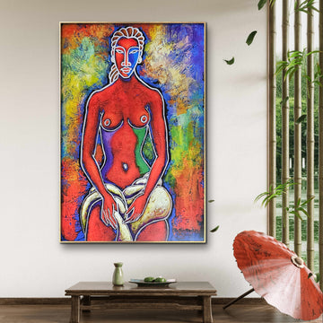 Red Nude #4 Giclee on Canvas