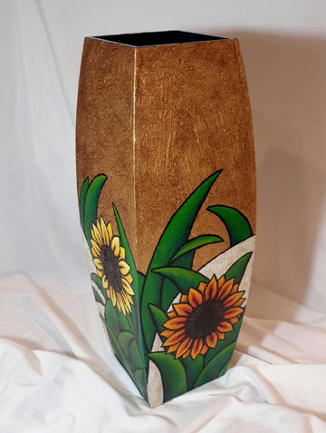 Hand Painted Wooden Vase #7