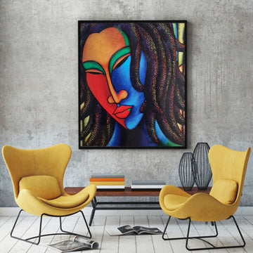 Colored Girl #17 Acrylic Paint on Canvas Original
