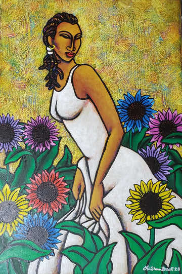 Sunflower Delight Acrylic Paint on Board Art Original