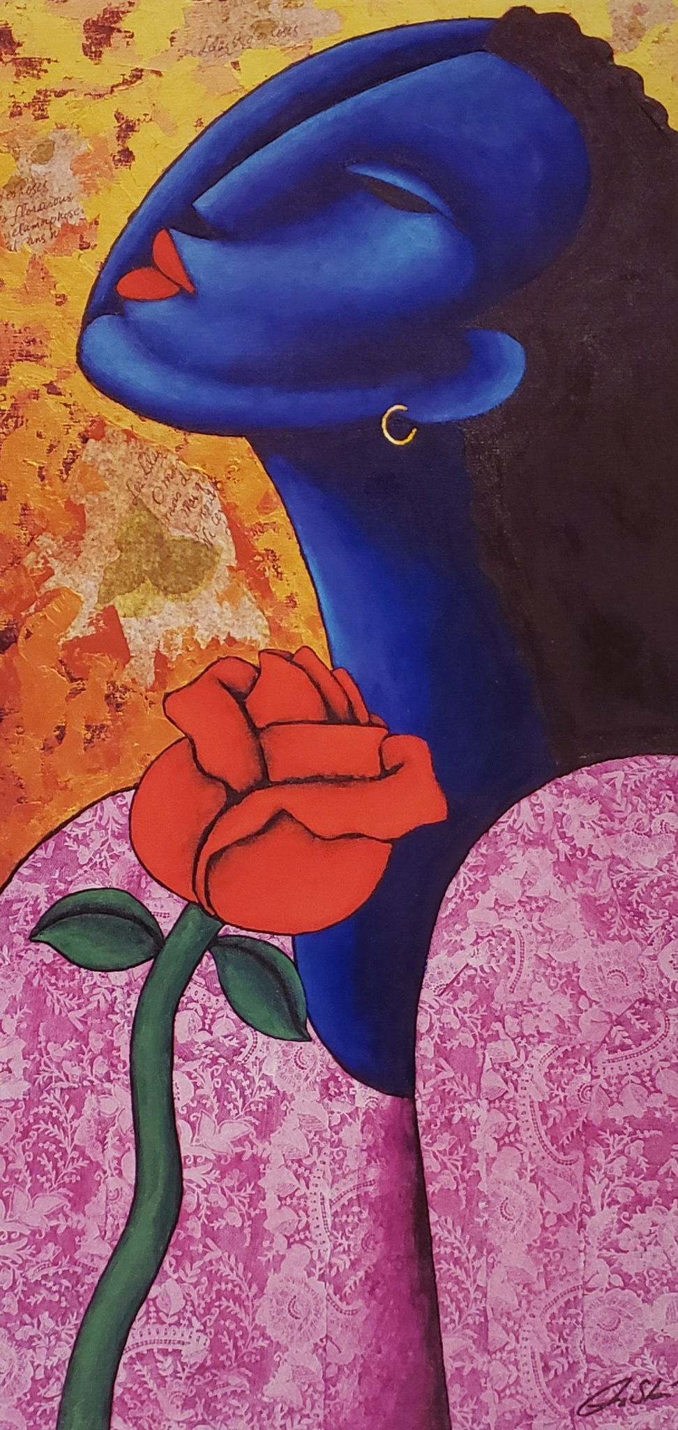 A Rose For Indigo #2 Giclee on Canvas