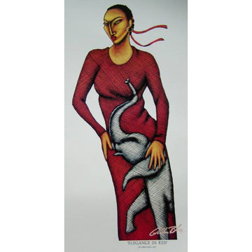 Elegance in Red | Lithograph Print
