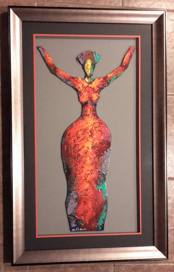 Rejoice Acrylic Paint on Wood Art Original Framed