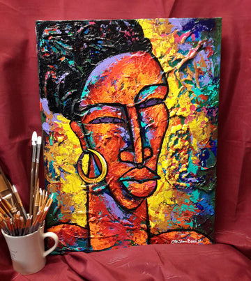 She #143 Acrylic Paint On Canvas Art Original - Lashunbeal.com