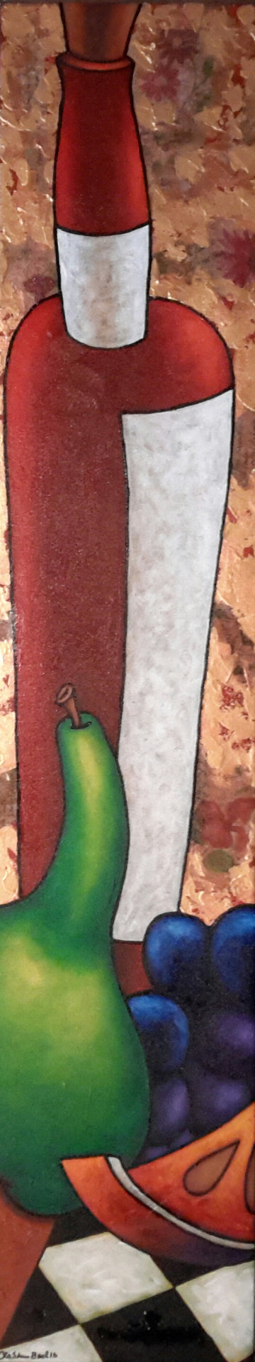 Wine and Fruit #5 Acrylic Paint on Canvas Art Original