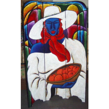 3 Panel Hand Painted Original Art Room Divider Screen #2 - LaShunBeal.com
