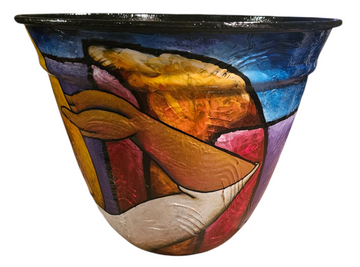 Hand Painted Floor Vase #25