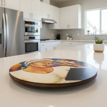 Deep In Thought Decorative Bamboo Lazy Susan