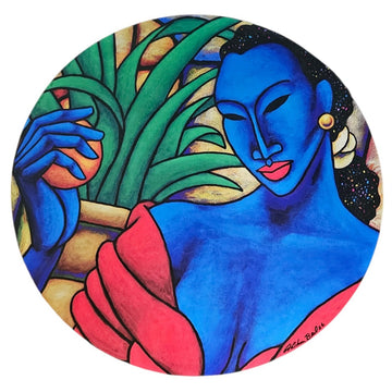 Indigo Mood #2 Decorative Bamboo Lazy Susan