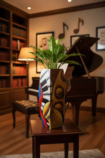 Hand Painted Wooden Vase #20