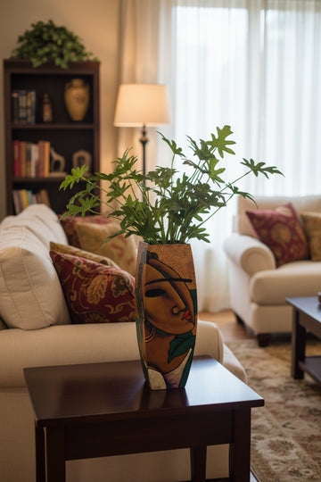 Hand Painted Wooden Vase #9