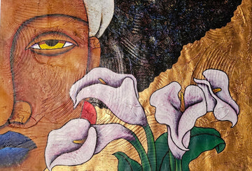 Her Flowers #19 Acrylic Paint on Paper Art Original