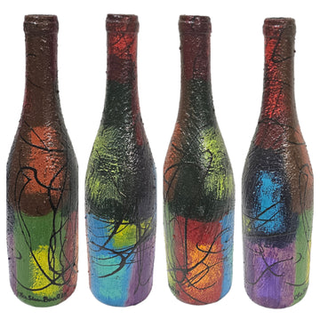 Wine Bottle #2 Hand Painted Vase
