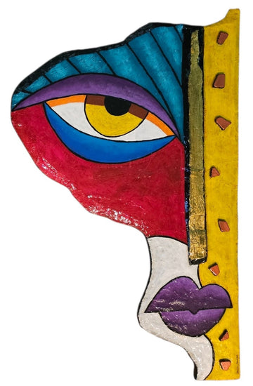 Mask #565 Acrylic Paint on Mixed Media Art Original