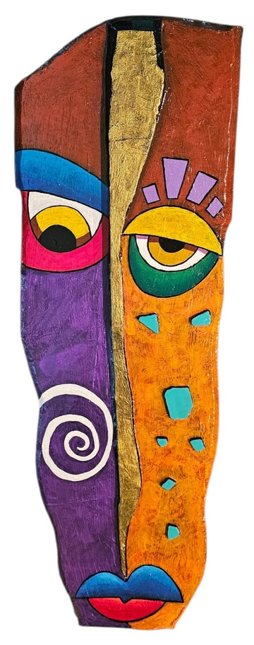 Mask #566 Acrylic Paint on Mixed Media Art Original
