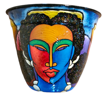 Hand Painted Floor Vase #23