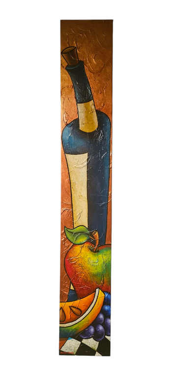 Wine And Fruit #4 Acrylic Paint on Canvas Art Original