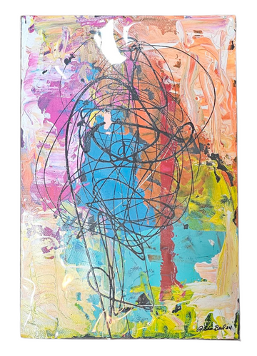 X Factor #821 Acrylic Paint on Paper Art Original