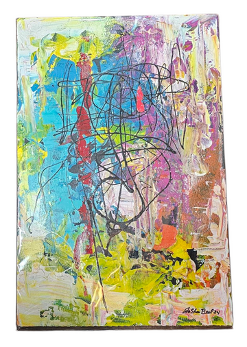 X Factor #823 Acrylic Paint on Paper Art Original