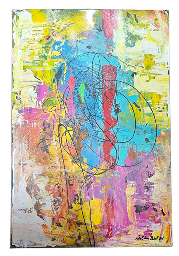 X Factor #824 Acrylic Paint on Paper Art Original