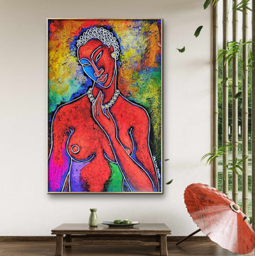 Red Nude #5 Giclee on Canvas