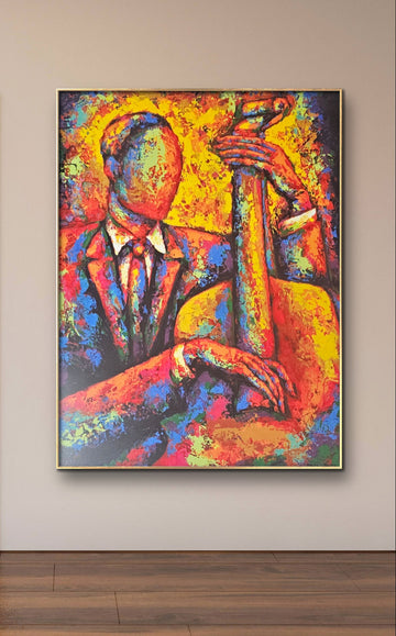 Bass Player #3 Giclee on Canvas