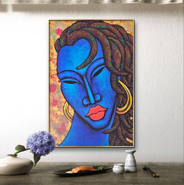 Indigo Blue #3 Giclee on Canvas