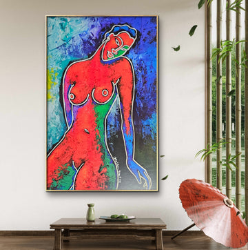 Red Nude #3 Giclee on Canvas