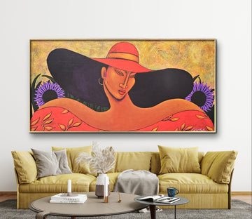 Spring Red Hat Giclee on Canvas