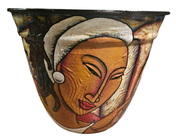 Hand Painted Floor Vase #26