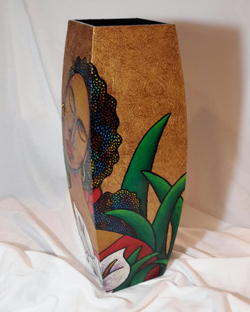 Hand Painted Wooden Vase #8