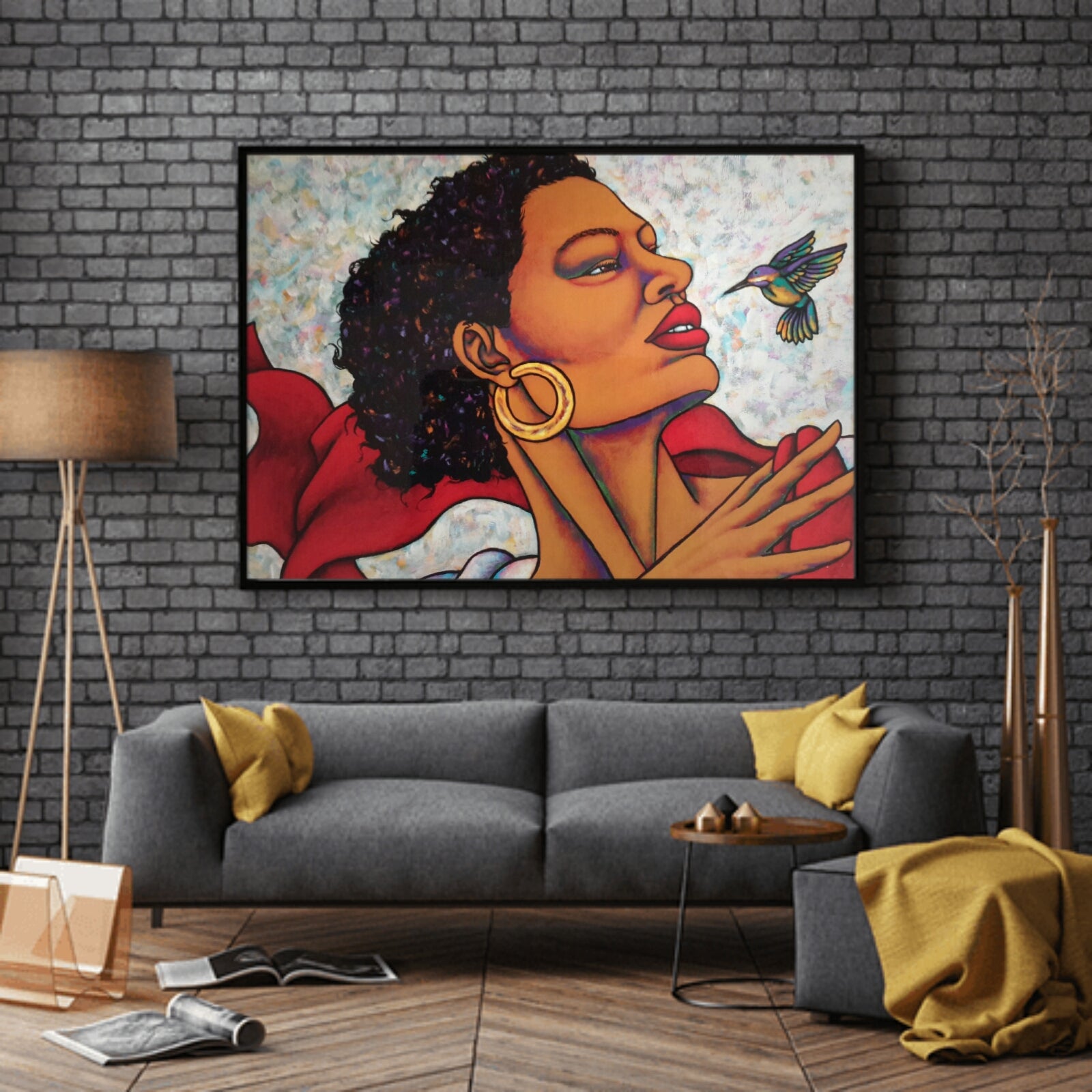 Humming Bird #2 Acrylic Paint On Canvas Art Original