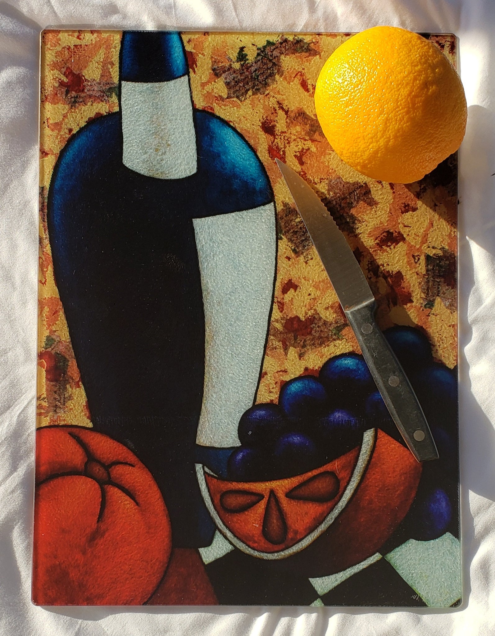 Wine And Fruit #6 Cutting Board