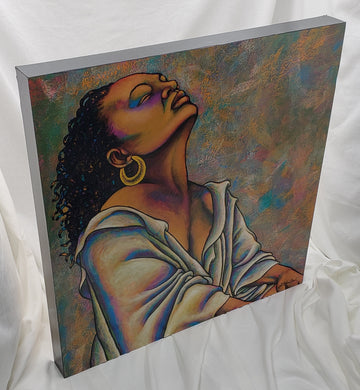 At Peace Hand Embellished Print On Wood