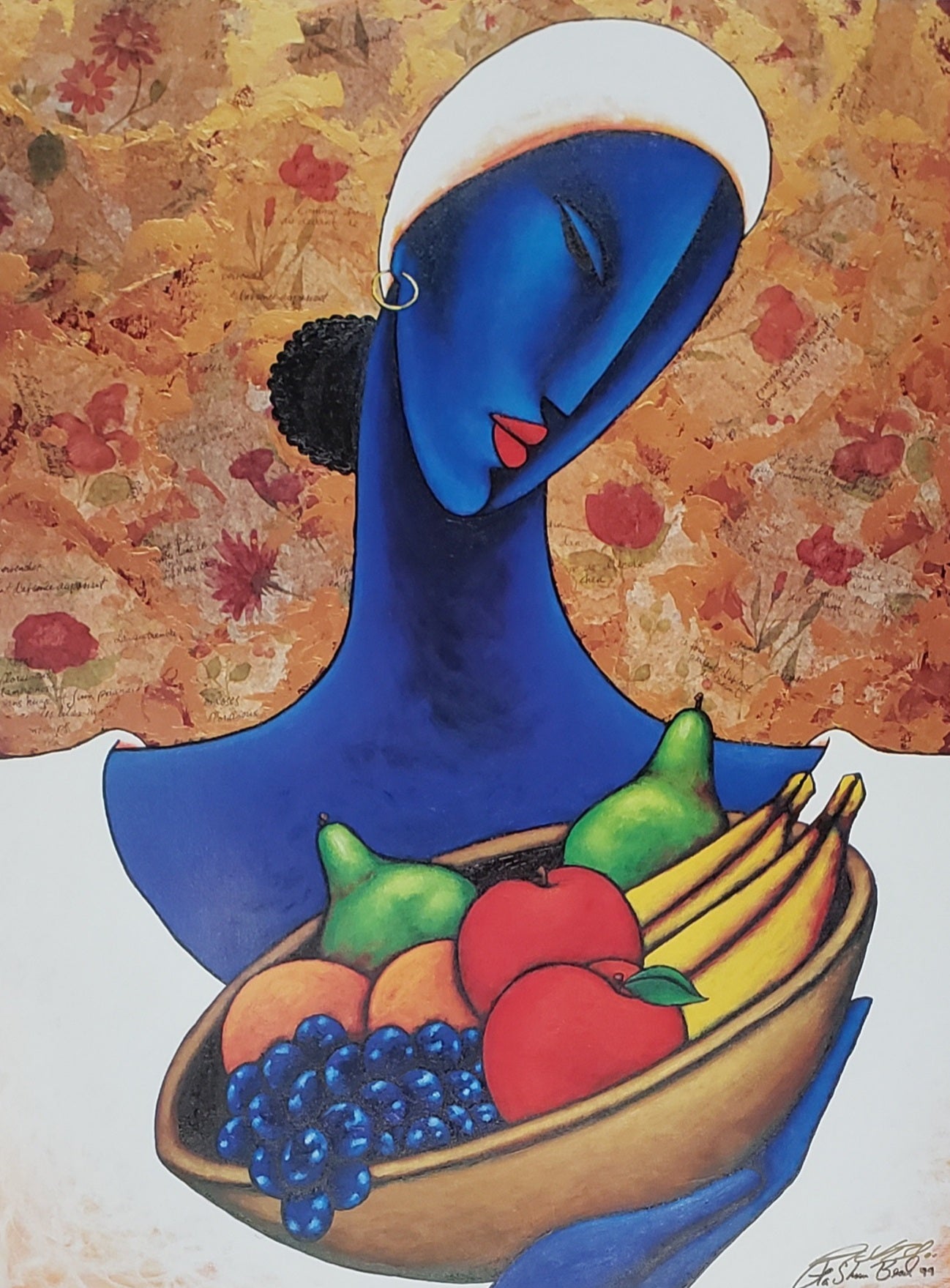 Indigo with Fruit Limited Edition Lithograph