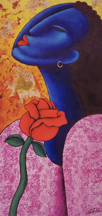 A Rose For Indigo #2 Giclee on Canvas