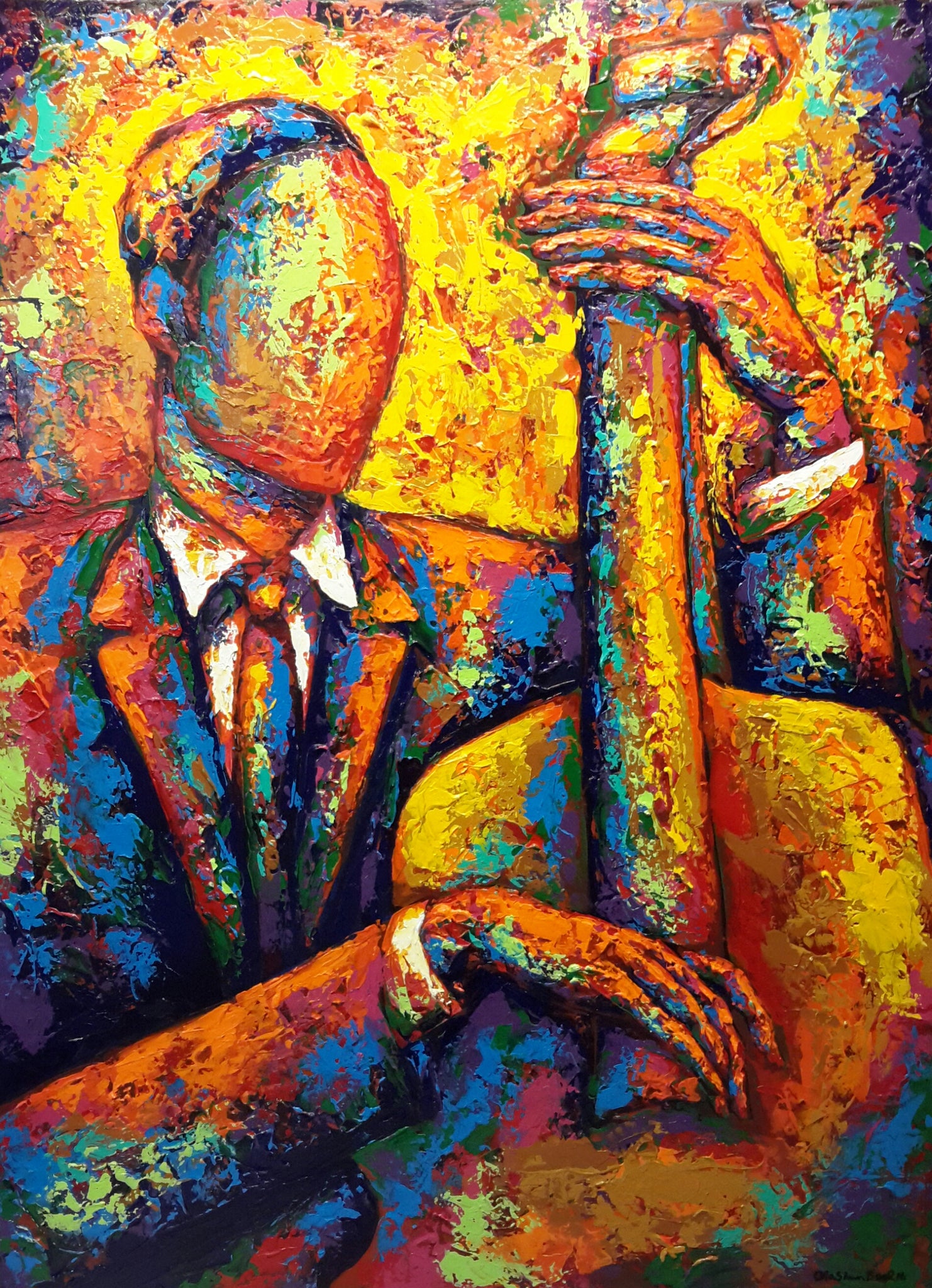 Bass Player #3 12 x 18 Lithograph Print - LaShunBeal.com