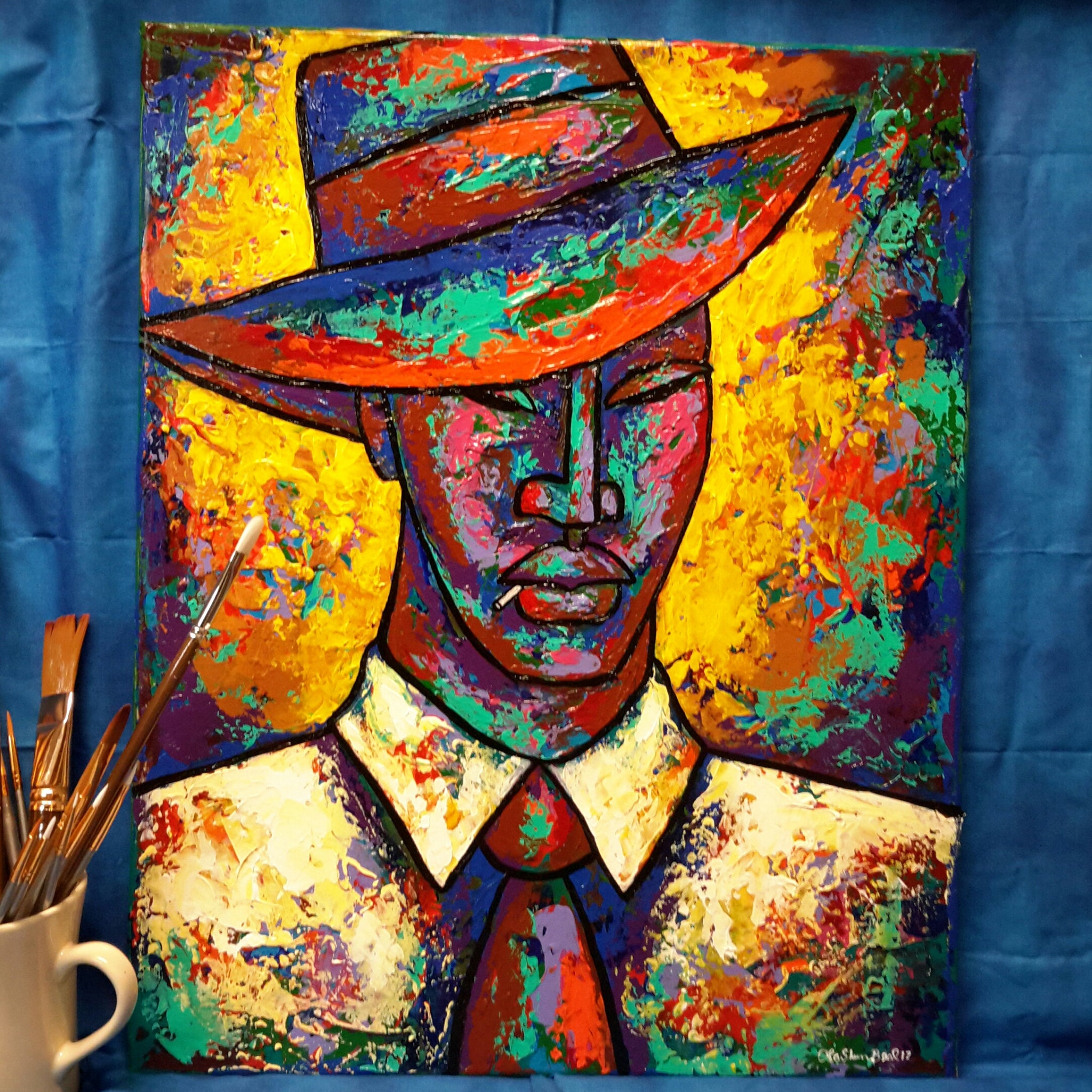 Brother Man #4- Acrylic Paint on Canvas Art Original - LaShunBeal.com