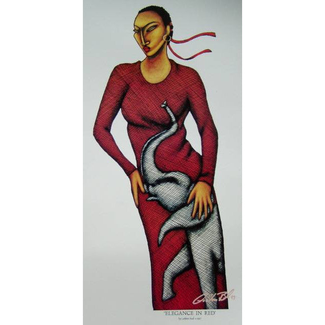 Elegance in Red Open Edition Lithograph - LaShunBeal.com