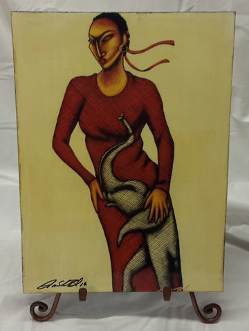 Elegance in Red Art Plaque