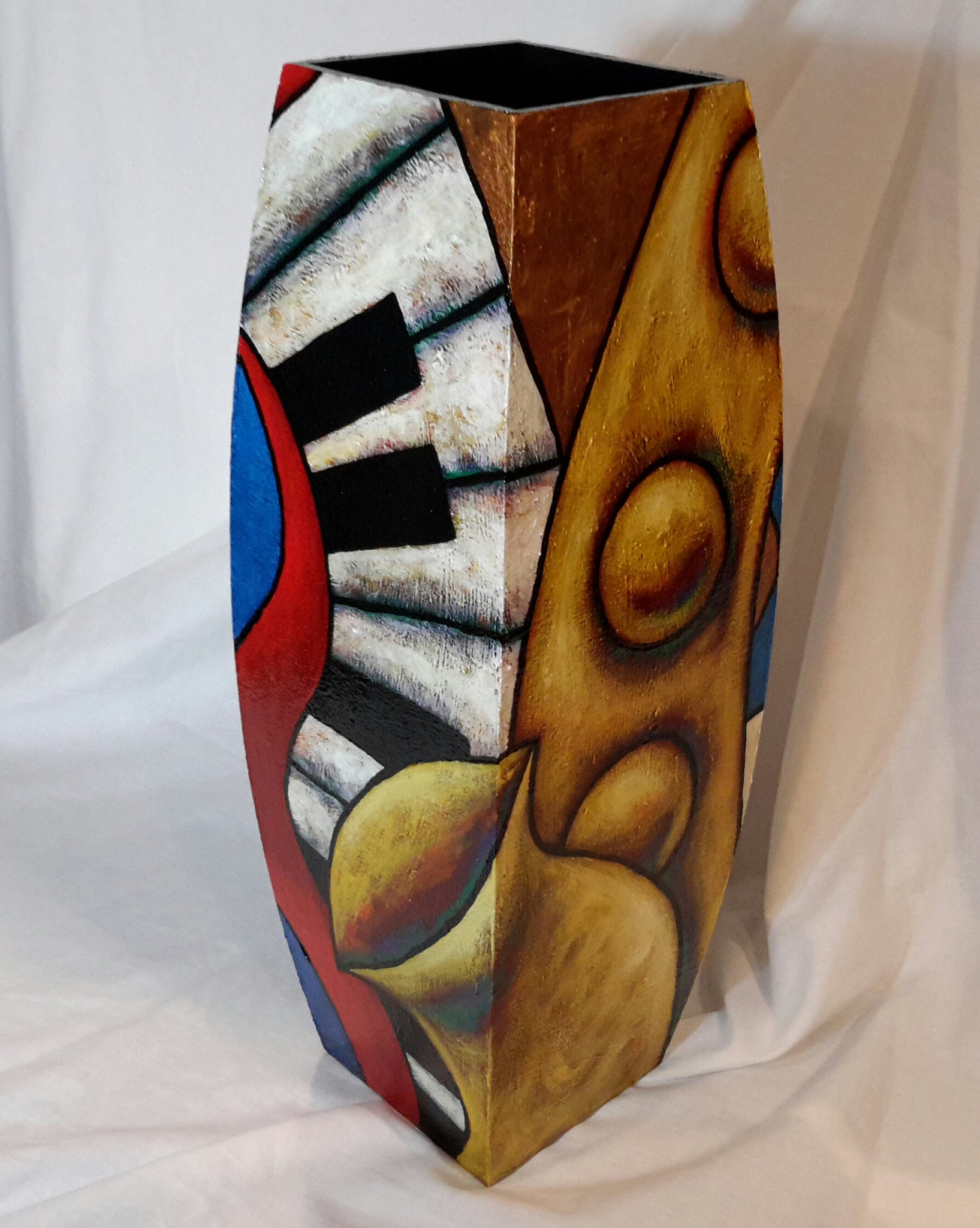 Hand Painted Wooden Vase #20