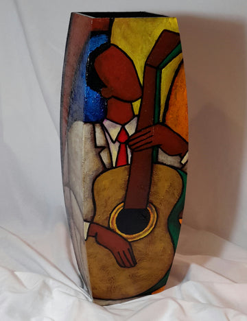 Hand Painted Wooden Vase #11