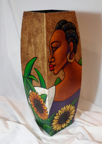 Hand Painted Wooden Vase #7