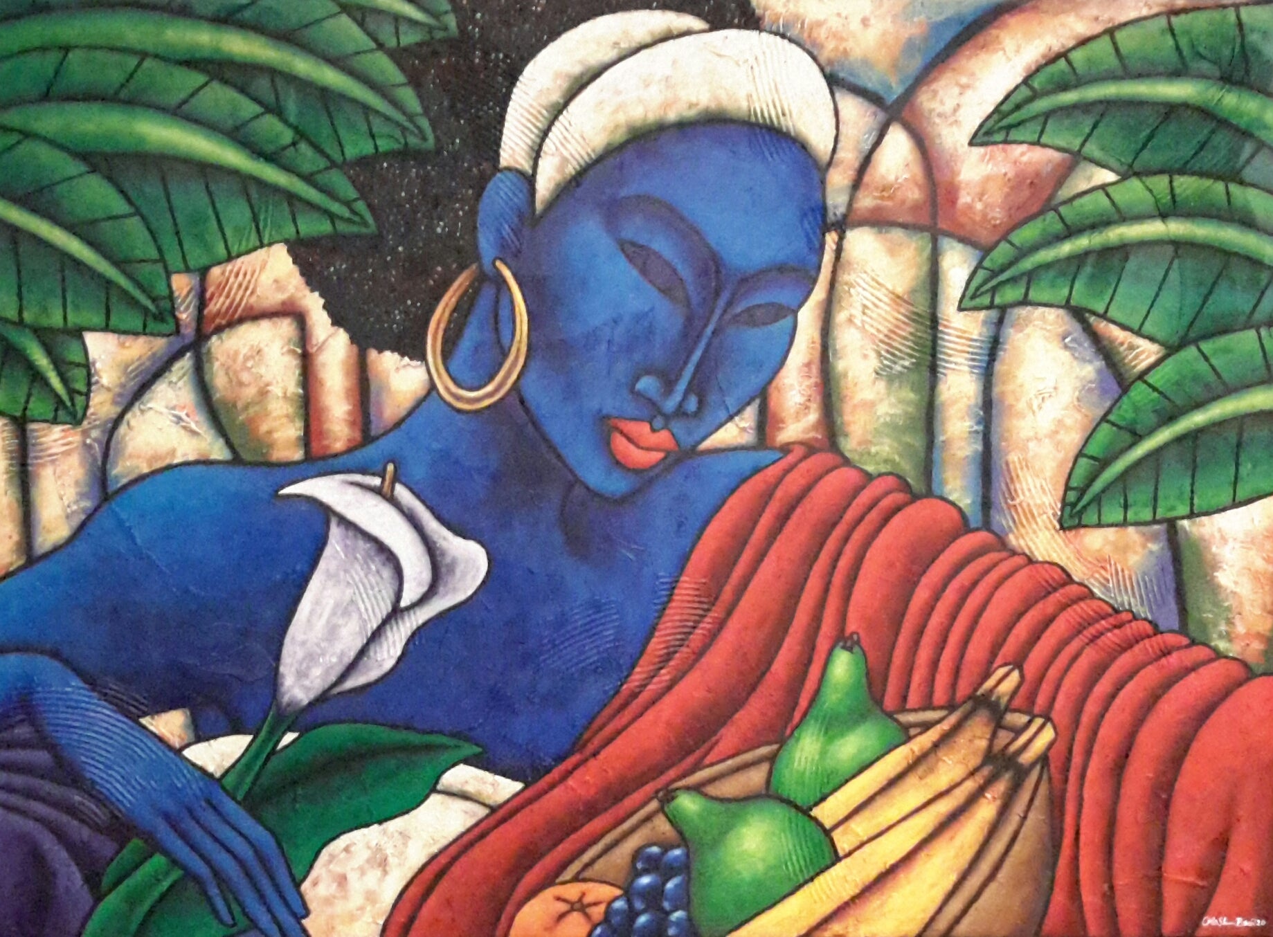 Indigo Mood Acrylic Paint on Canvas Art Original