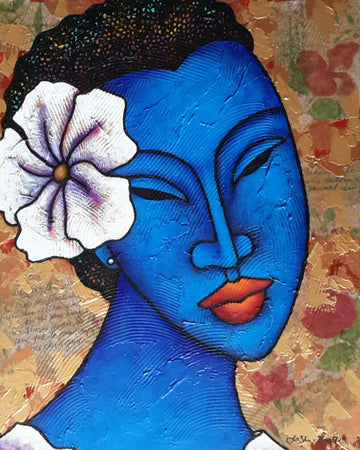 Indigo Blue #7 Giclee on Canvas