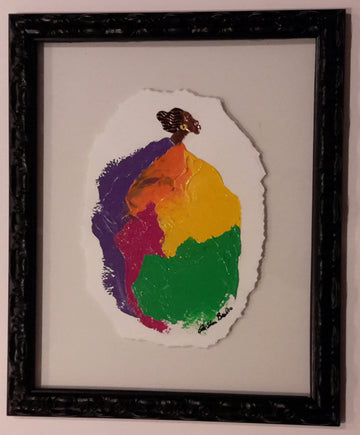Jewel #36 Acrylic Paint on Paper Framed Art Original