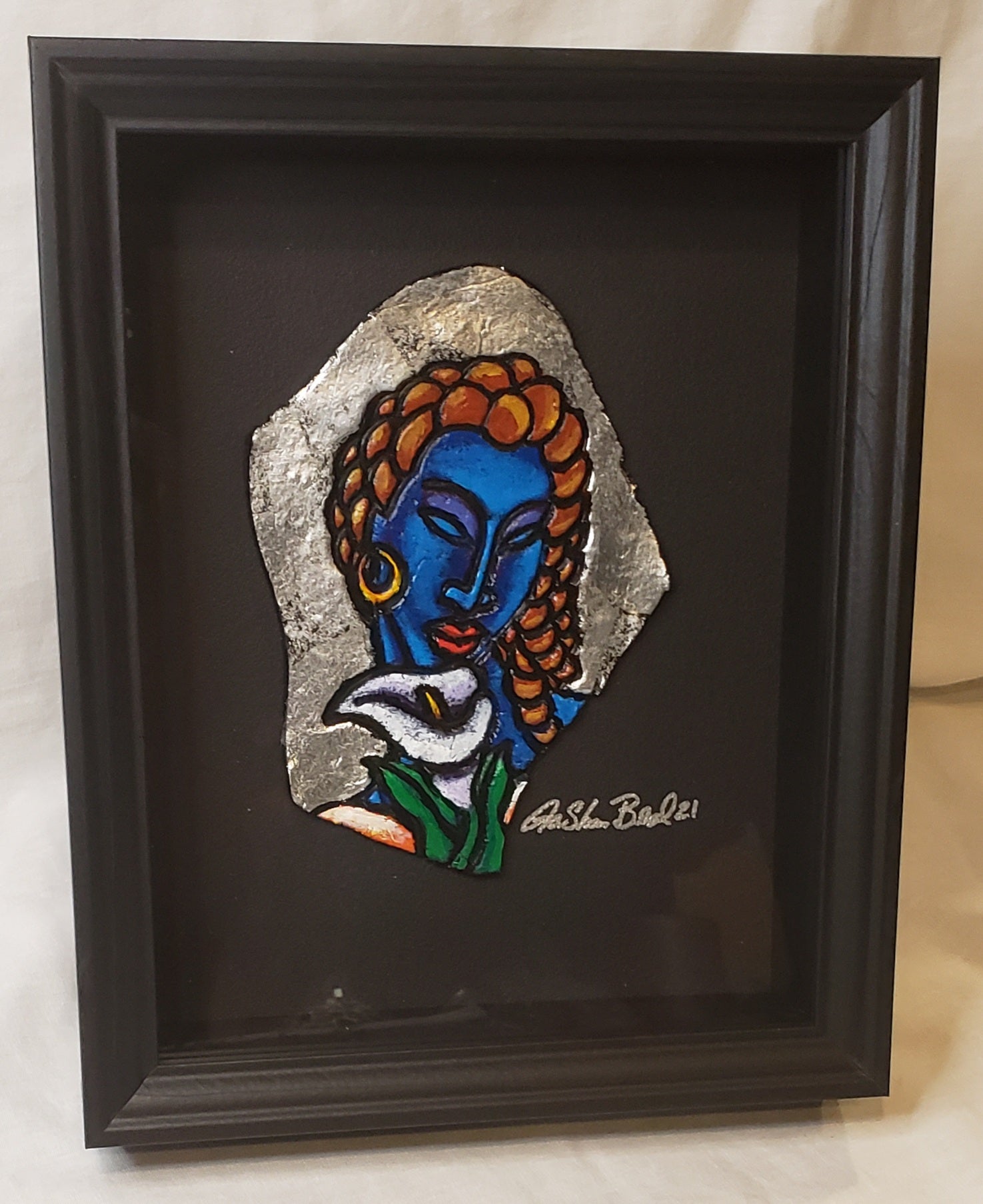 Locs And Lily Clay Art Framed Original