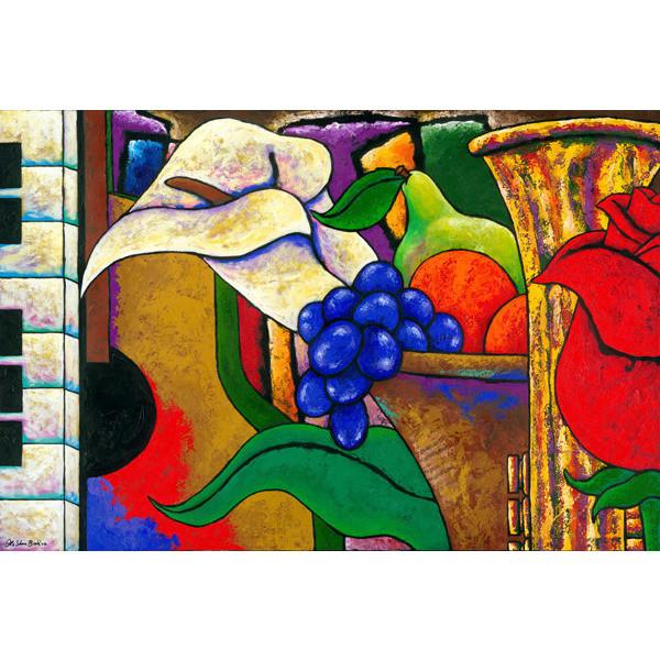 Music And Fruit Giclee on Canvas