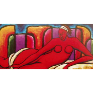 Red Nude Giclee on Canvas
